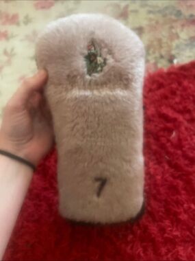 Plush Beige Faux Fur Golf Club Headcover